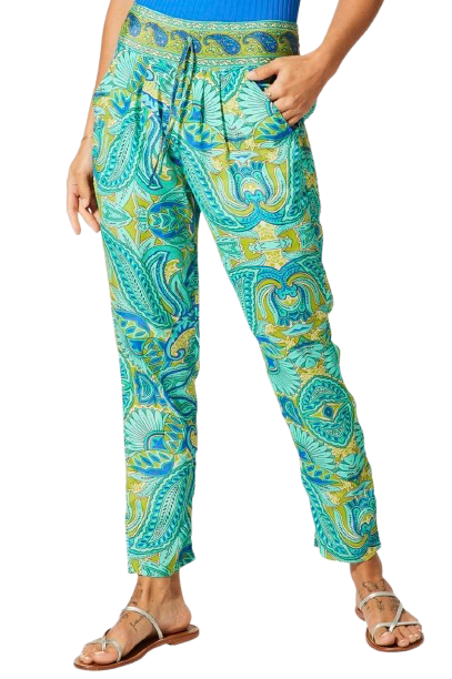 Pantalon fluide cachemire- Femme - Vert- Aller Simplement