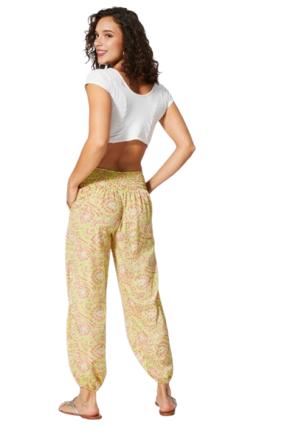 Pantalon décontracté - Femme - Jaune- Aller Simplement