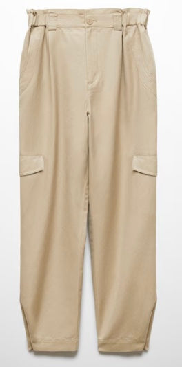 Pantalon cargo lin - Femme - Mango