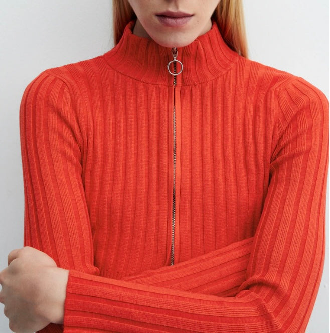 Cardigan crop fermeture Éclair - Femme - Mango