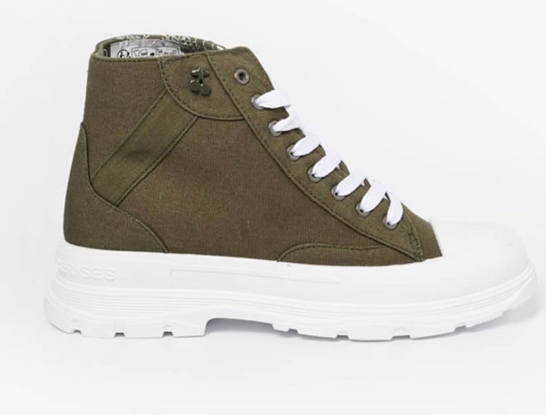 Basket montantes Lina Kaki — Femme — Le Temps des Cerises