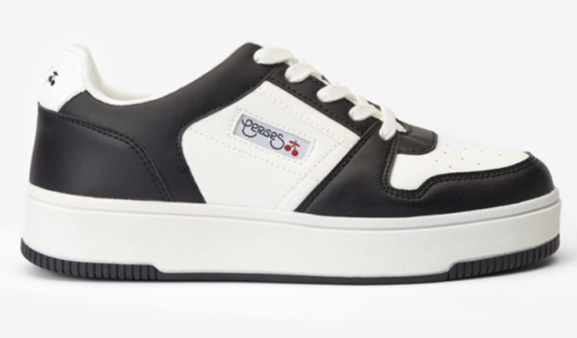 Le Temps des Cerises Baskets Marly blanches et noires