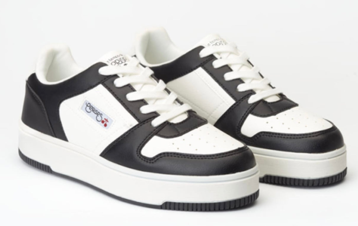 Le Temps des Cerises Baskets Marly blanches et noires