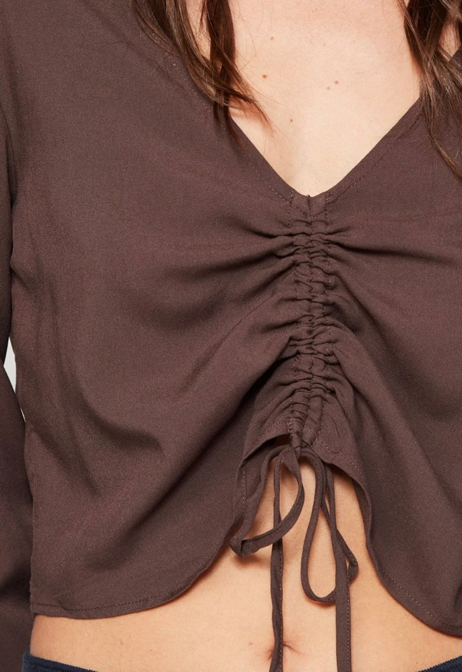 ONLY - Top froncè manches longues