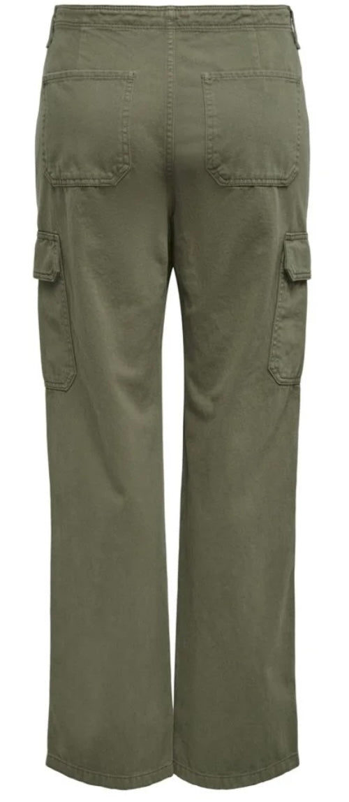 ONLY Pantalon droit Vert olive
