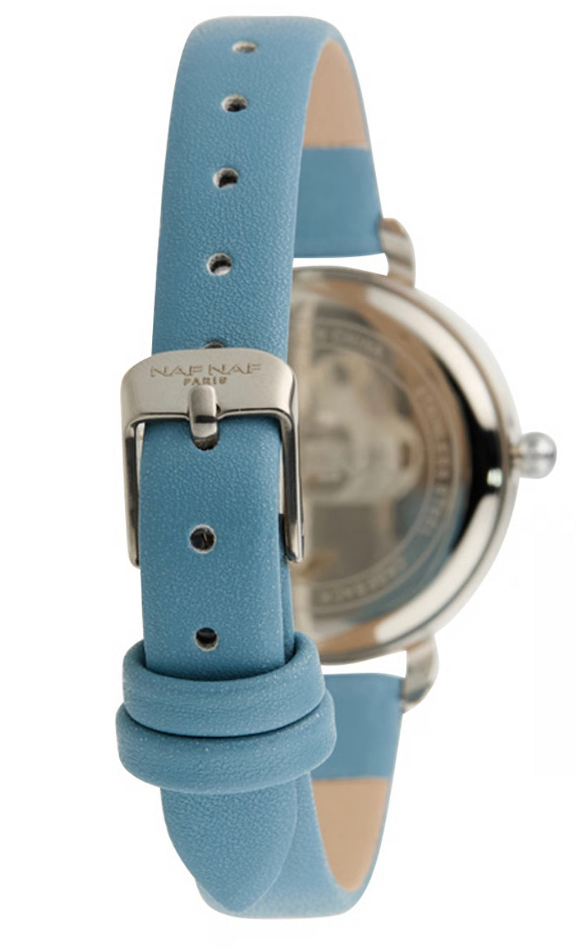 Montre à quartz en polyuréthane - Naf Naf -Bleu et argenté