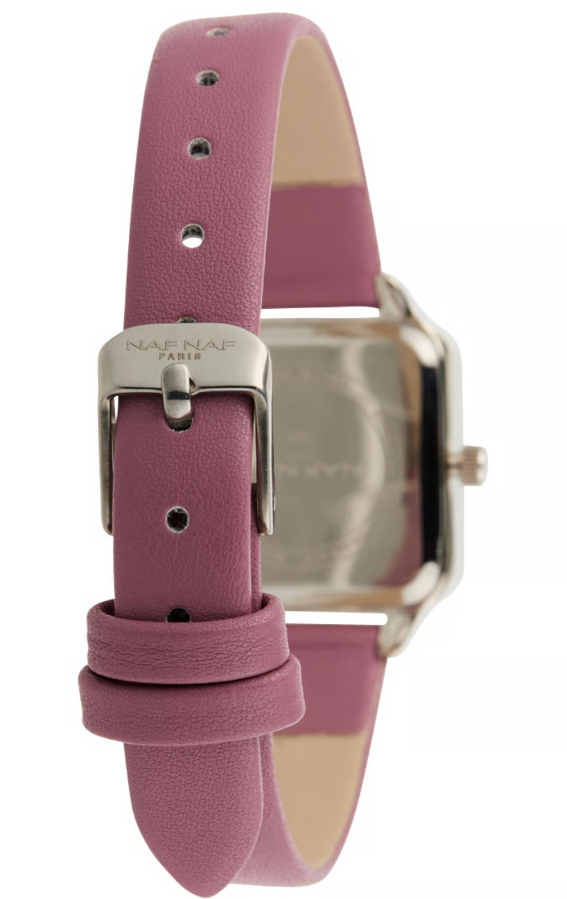 NAF NAF Montre à quartz en polyuréthane - Rose argenté