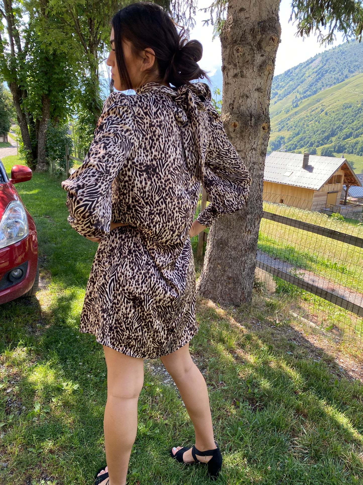 ✨Robe droite Ciara Imprimé beige sauvage