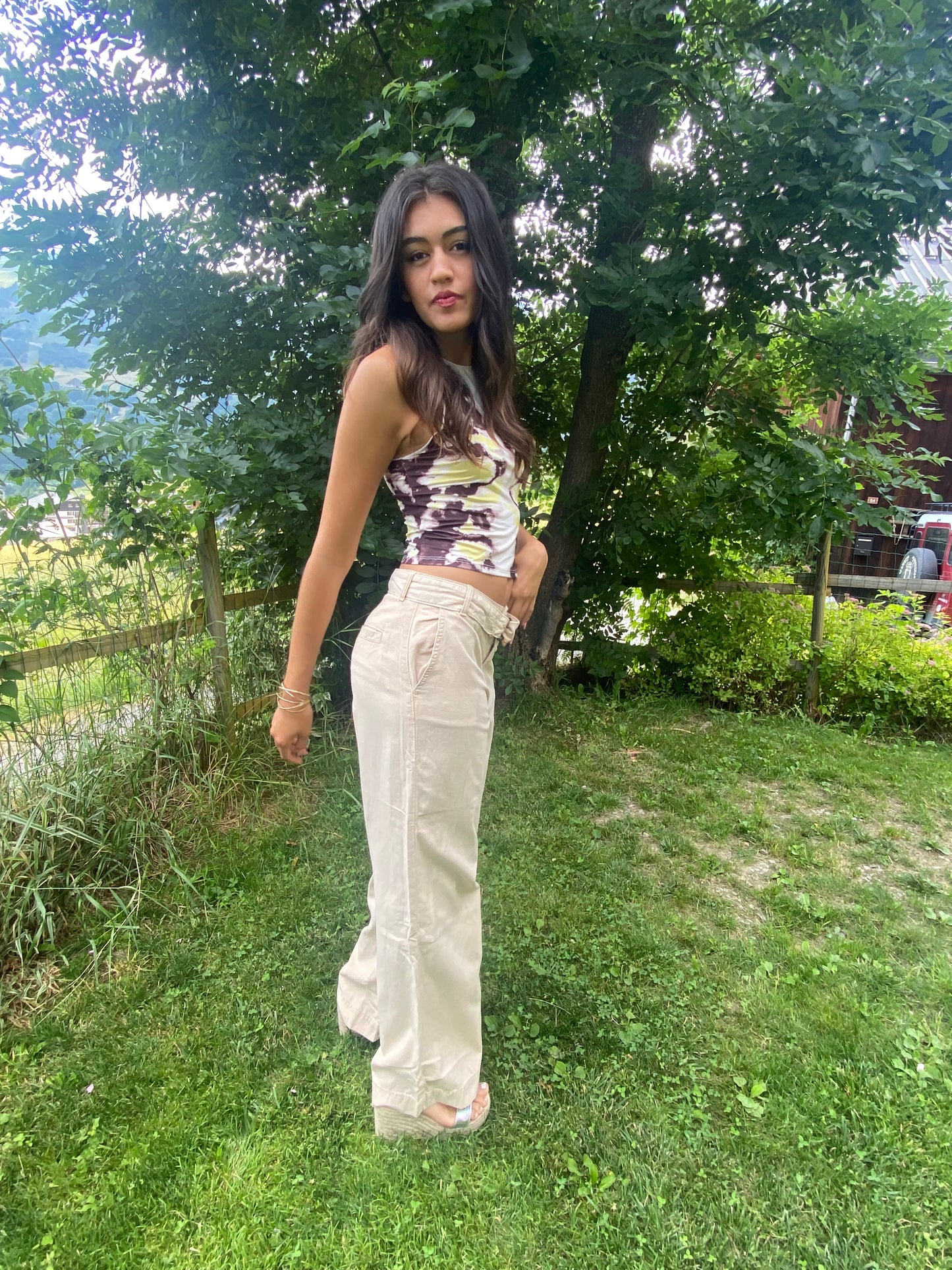 ✨Pantalon fluide wide leg avec ceinture - Beige naturel