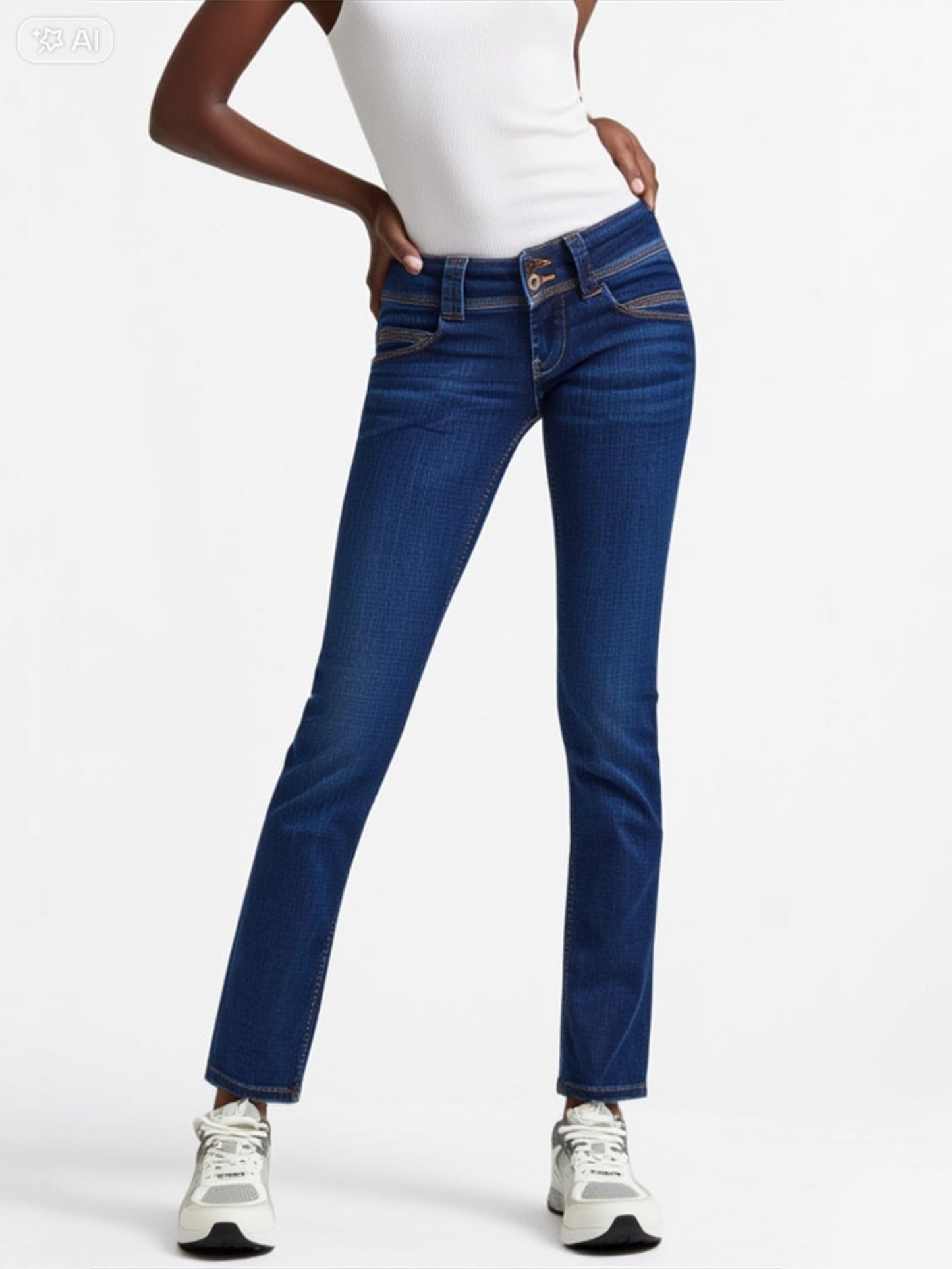 Jean Slim Taille Basse - Pepe Jeans - Bleu Denim