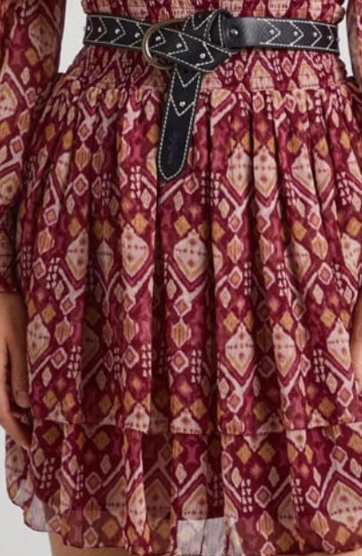 Robe Patineuse Femme - Pepe Jeans -  Framboise imprimée