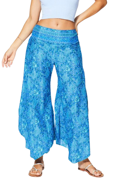 Pantalon fluide asymétrique - Femme - Bleu - Aller Simplement