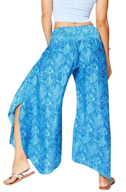 Pantalon fluide asymétrique - Femme - Bleu - Aller Simplement