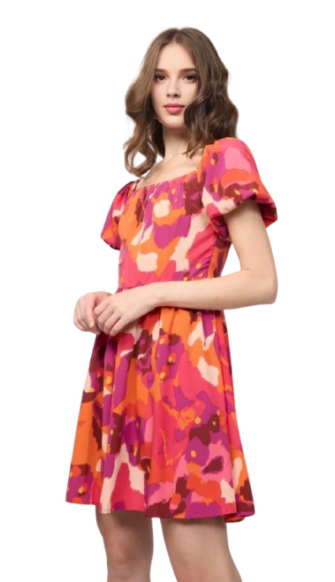 Robe courte à imprimé fleurie - Esprit solaire et romantique