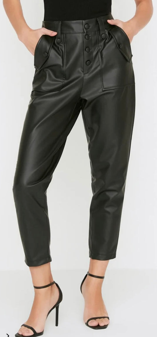 Pantalon noir effet semi- cuir - Marque Tryendol