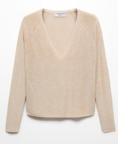Pull-over Lurex  - Col V - Femme - Mango