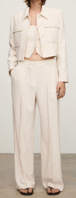 Pantalon droit à rayures - Femme - Mango