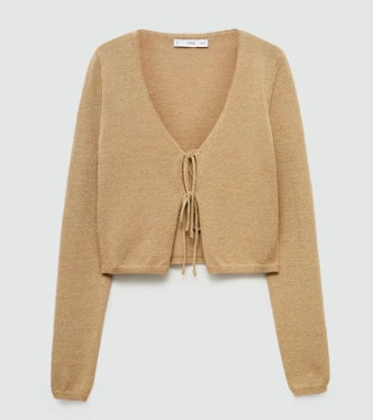 Cardigan maille nœud — Femme - Mango