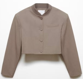 Veste crop boutons -Femme -Mango