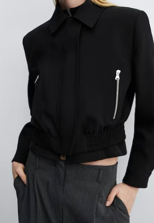 Veste crop épaulettes -Femme - Mango