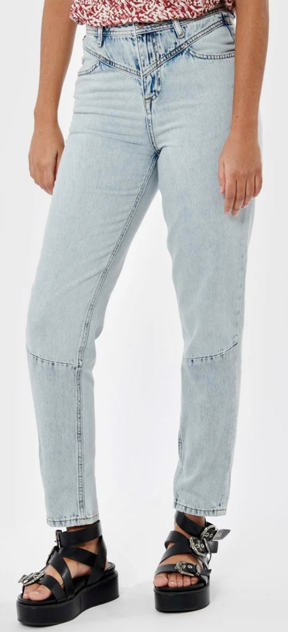 Jean Taille Haute - Kaporal Bella - Bleu clair effet usé