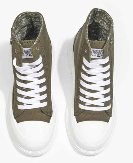 Basket  montantes Lina Kaki — Femme — Le Temps des Cerises