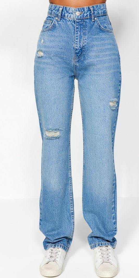 Jean wide legs taille haute -Femme - Tryendol