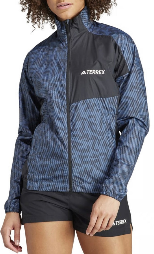 ADIDAS Coupe-vent de trail Terrex Running - Noir et bleu