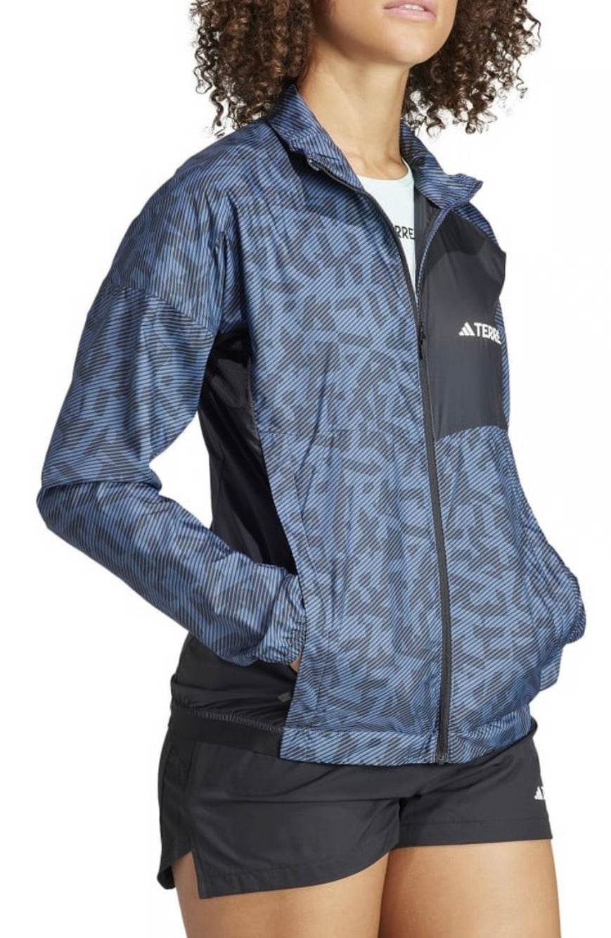 ADIDAS Coupe-vent de trail Terrex Running - Noir et bleu