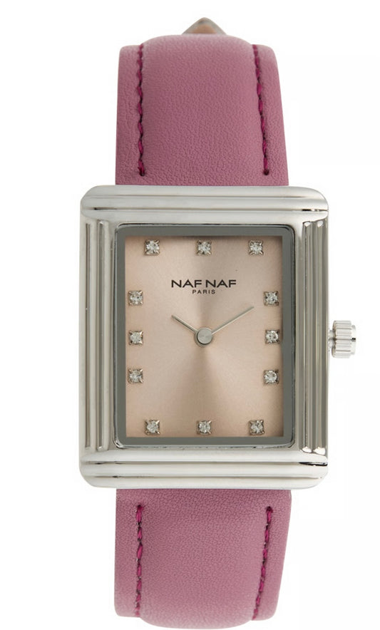 NAF NAF Montre à quartz en polyuréthane - Rose argenté