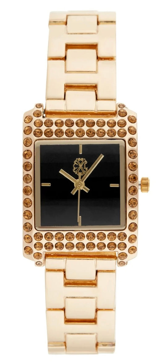 Montre à quartz en alliage Doré et noir