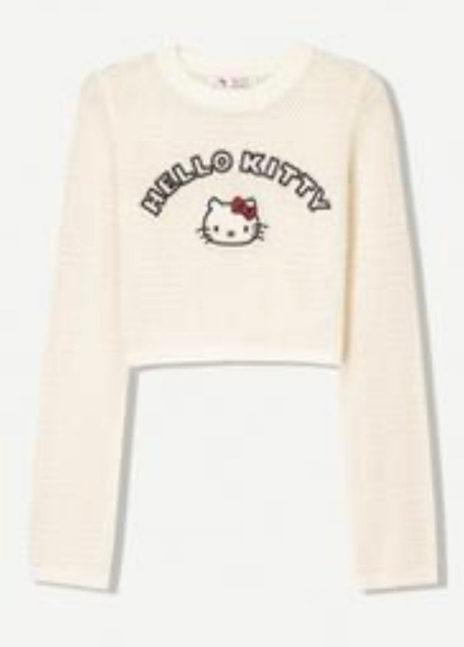 Pull crop Hello Kitty - Édition Mesh - Bershka