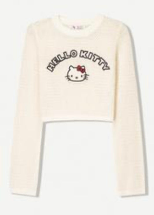Pull crop Hello Kitty - Édition Mesh - Bershka