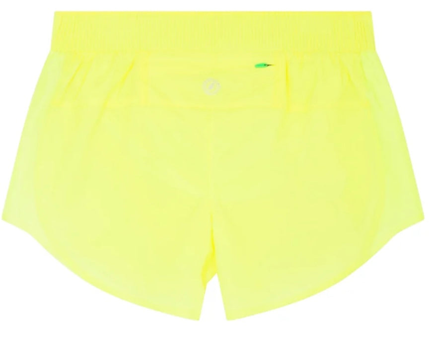 Short de sport jaune - nylon & élasthanne , taille élastique