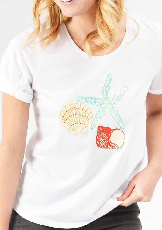 T-shirt Alypso à motifs fantaisie - Blanc - Karl Marc John