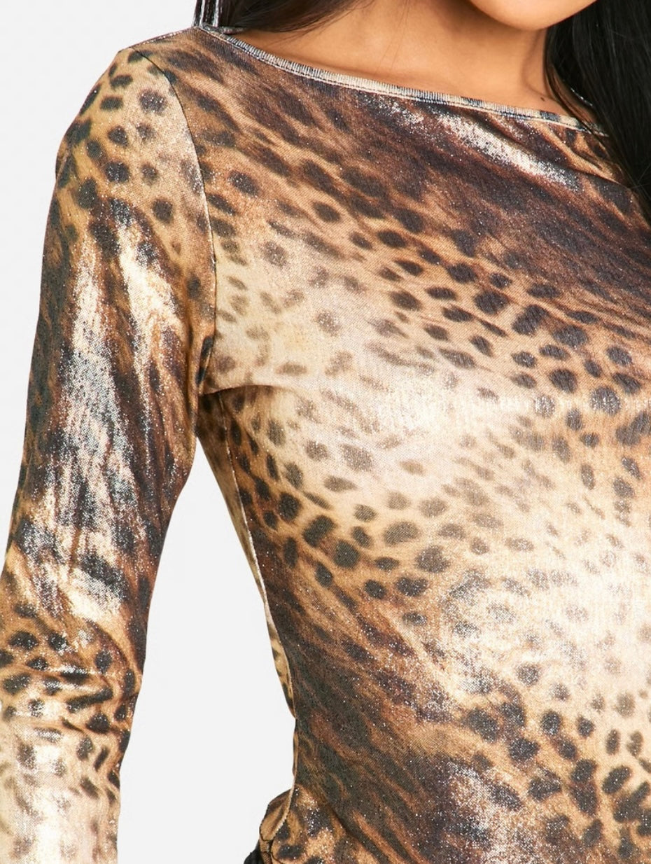 Crop Top Femme -Motif Léopard - Boohoo