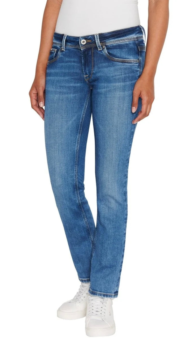 Jean slim taille basse  femme  - Bleu -Pepe jeans