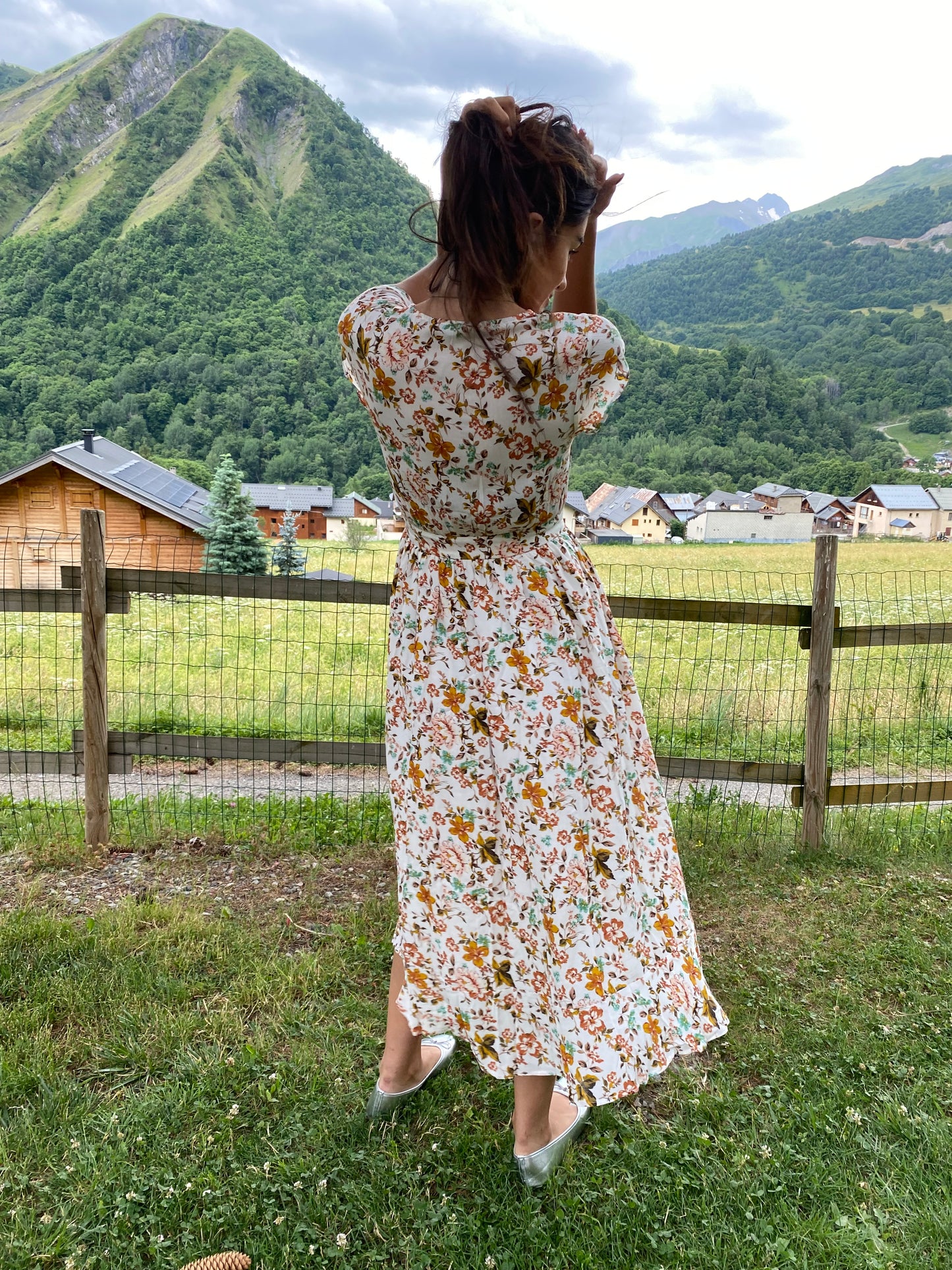 Robe asymétrique fleurie - Taille  36