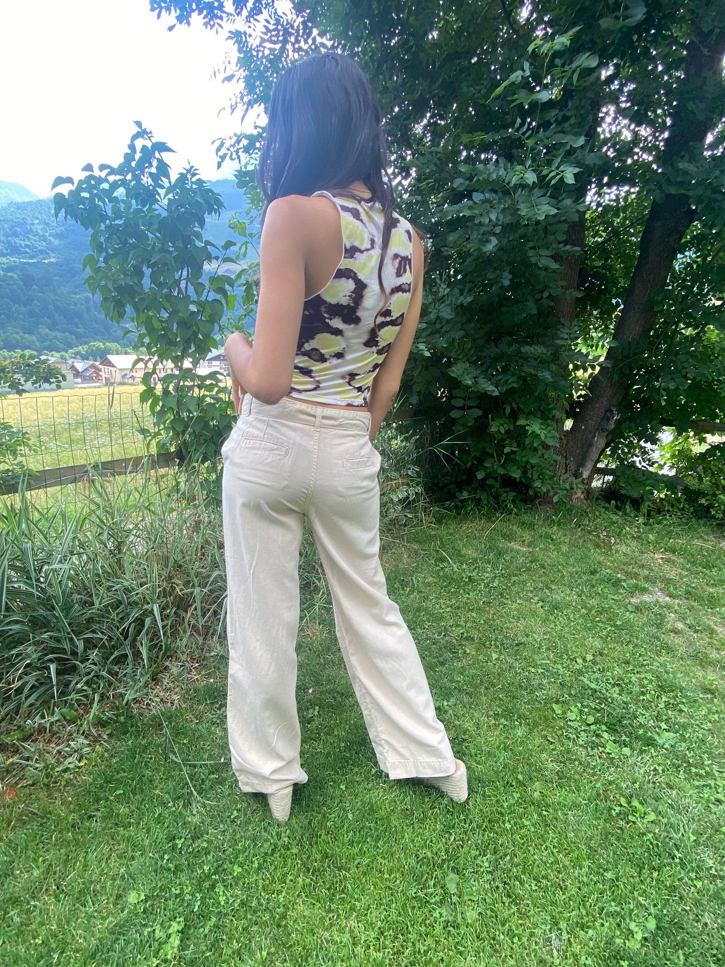 ✨Pantalon fluide wide leg avec ceinture - Beige naturel
