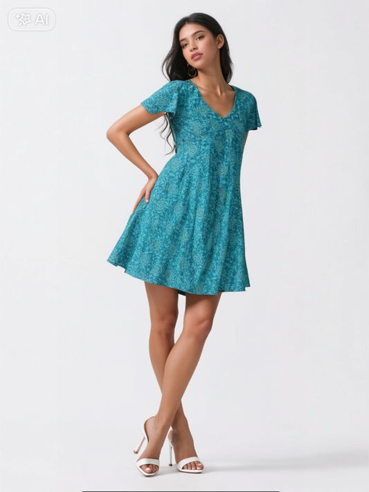 Robe patineuse Turquoise