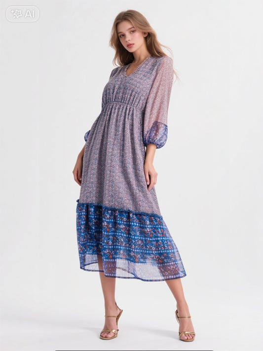 Robe longue fleurie - Taille 34